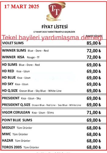 Türktab Sigara Fiyatları